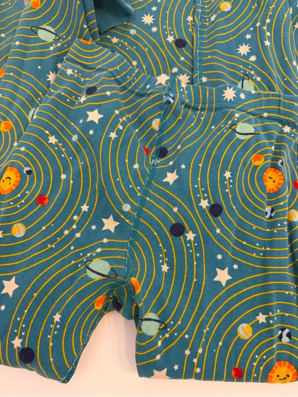 Hanna Andersson Teal Space Solar System Pajama Set size 140